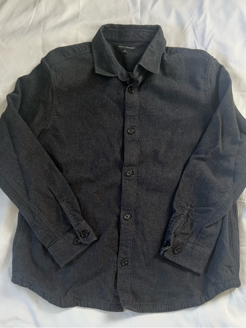 Banana Republic Charcoal Casual Button-Down Overshirt